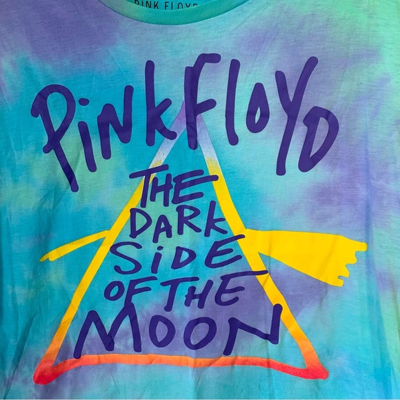 Pink Floyd Tops - Pink Floyd (XXL =19) The Dark Side of the Moon Tie-Dyed Purple,Blue & Lime Green